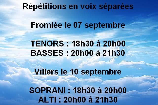 Répétitions séparées